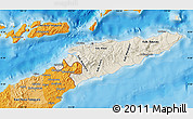 Shaded Relief Map of East Timor, political outside