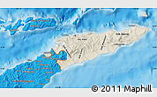 Shaded Relief Map of East Timor, political shades outside
