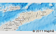 Shaded Relief Map of East Timor, semi-desaturated, land only