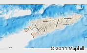 Shaded Relief Map of East Timor, single color outside