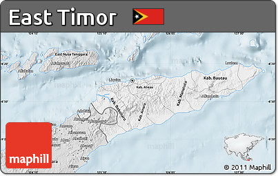 Silver Style Map of East Timor
