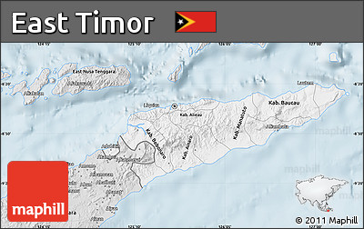 Silver Style Map of East Timor