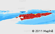Flag Panoramic Map of East Timor, single color outside, bathymetry sea, flag aligned to the middle
