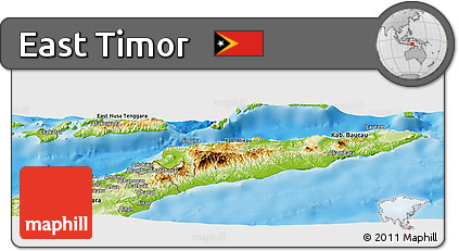 Physical Panoramic Map of East Timor
