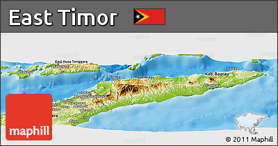 Physical Panoramic Map of East Timor