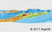 Physical Panoramic Map of East Timor, political outside