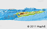 Physical Panoramic Map of East Timor, political shades outside