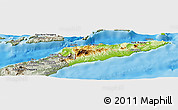 Physical Panoramic Map of East Timor, semi-desaturated, land only