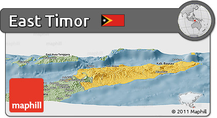 Savanna Style Panoramic Map of East Timor