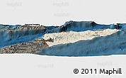 Shaded Relief Panoramic Map of East Timor, darken