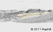 Shaded Relief Panoramic Map of East Timor, desaturated