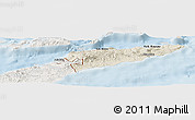 Shaded Relief Panoramic Map of East Timor, lighten