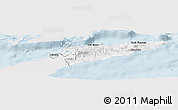 Silver Style Panoramic Map of East Timor, single color outside