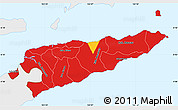 Flag Simple Map of East Timor, single color outside, flag aligned to the middle