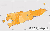 Political Shades Simple Map of East Timor, cropped outside