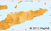 Political Shades Simple Map of East Timor, political outside