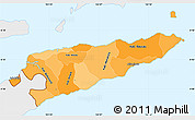 Political Shades Simple Map of East Timor, single color outside