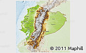 Physical 3D Map of Ecuador, lighten