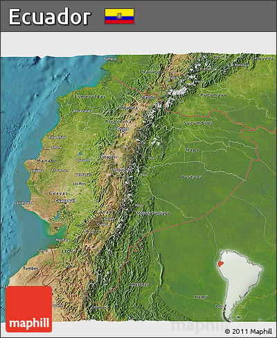 Satellite 3D Map of Ecuador