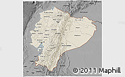 Shaded Relief 3D Map of Ecuador, darken, desaturated