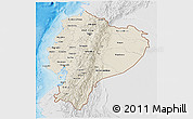 Shaded Relief 3D Map of Ecuador, lighten, desaturated, land only