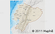 Shaded Relief 3D Map of Ecuador, lighten, semi-desaturated, land only