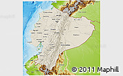 Shaded Relief 3D Map of Ecuador, physical outside