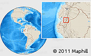 Shaded Relief Location Map of Chordeleg