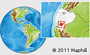 Physical Location Map of Azuay, highlighted country, within the entire country