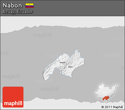 Gray 3D Map of Nabon, single color outside