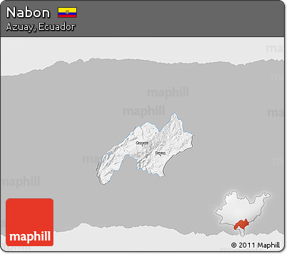 Gray 3D Map of Nabon, single color outside
