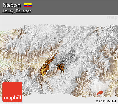 Physical 3D Map of Nabon, lighten