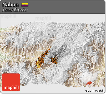 Physical 3D Map of Nabon, lighten