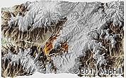 Physical 3D Map of Nabon, semi-desaturated