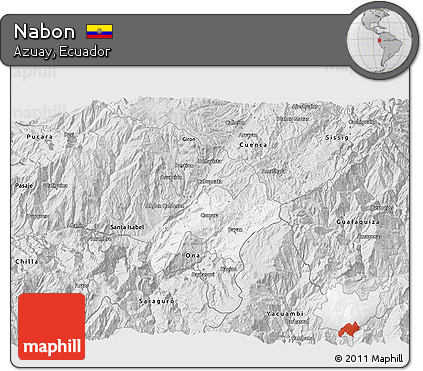 Silver Style 3D Map of Nabon