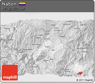 Silver Style 3D Map of Nabon