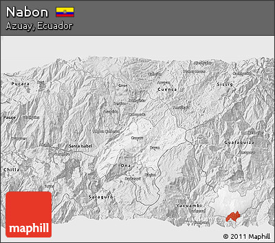 Silver Style 3D Map of Nabon