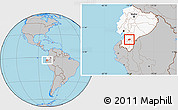 Gray Location Map of Nabon, highlighted country