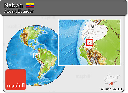 Physical Location Map of Nabon, highlighted country