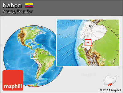 Physical Location Map of Nabon, highlighted country