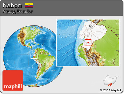 Physical Location Map of Nabon, highlighted country
