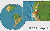 Satellite Location Map of Nabon, highlighted parent region