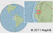 Savanna Style Location Map of Nabon, hill shading
