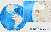 Shaded Relief Location Map of Nabon, highlighted country, highlighted parent region
