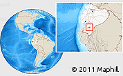Shaded Relief Location Map of Nabon, highlighted country