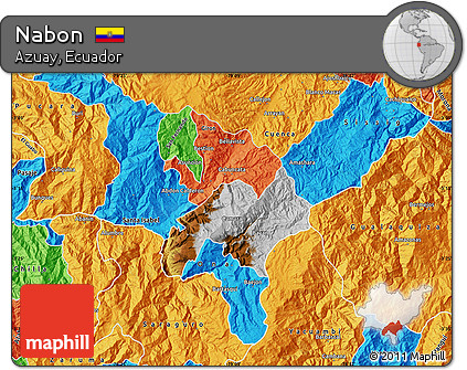 Physical Map of Nabon, political outside