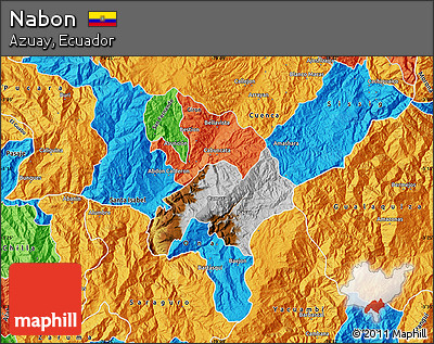 Physical Map of Nabon, political outside