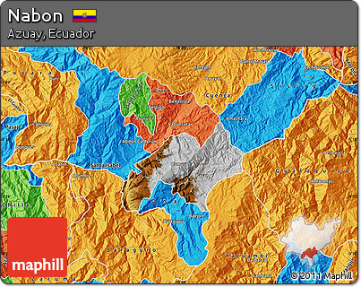 Physical Map of Nabon, political outside