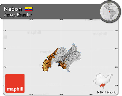 Physical Map of Nabon, single color outside