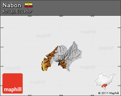 Physical Map of Nabon, single color outside